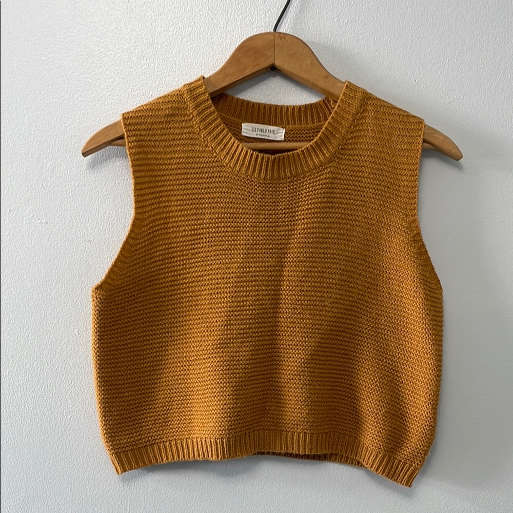 3.3 Field Trip Mustard Yellow Knit Sweater Vest